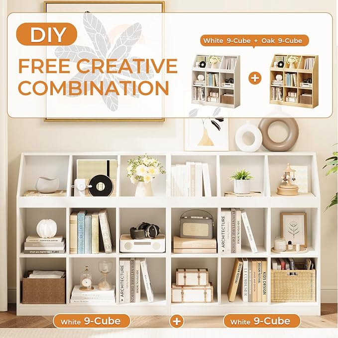 9-Cube Wooden Storage Bookcase - Image 6