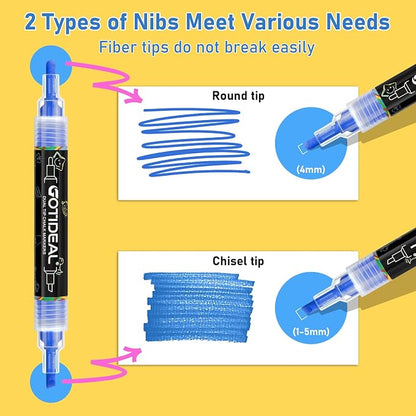GOTIDEAL Chalk Markers Dual Tips, Erasable Liquid Chalk Marker - Image 3