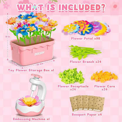 Deesry Fabric Flower Bouquets Toys, DIY Flower Craft Kits Year, Flowers Market - Image 4