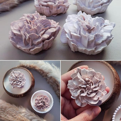 Wehous 2PCS Carnation Flower Candle Molds, 3D Flower Fondant Chocolate Cake - Image 4
