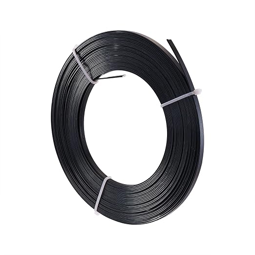 Fashewelry 32.8Ft 5mm Aluminum Flat Wire Black Bendable Metal Craft Wire Strip by FASHEWELRY