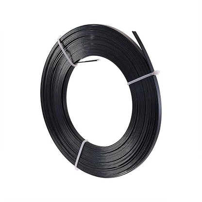 Fashewelry 32.8Ft 5mm Aluminum Flat Wire Black Bendable Metal Craft Wire Strip by FASHEWELRY
