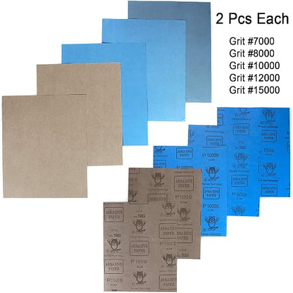 9x11 inch 10 Sheets Sandpaper, Wet or Dry 7000-15000 Grit 5 Assortment Sand - Image 3