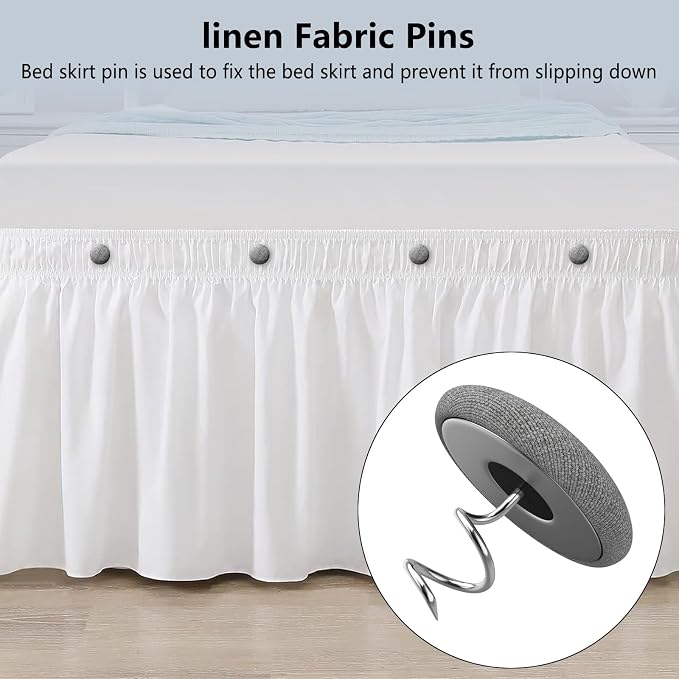 12 Colors Fabric Covered Button Twist Pins Dust Ruffle Pins- - Image 5