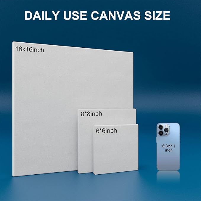 Stretched Canvases for Painting 8x8 Inch 7-Pack, 10 oz Triple Primed Acid-Free - Image 6