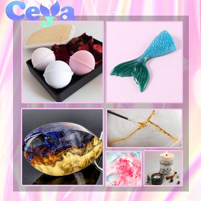 Ceya Mica Powder, 5.3oz/ 150g Black Pearlescent Effect Colorant Pigment Powder - Image 6