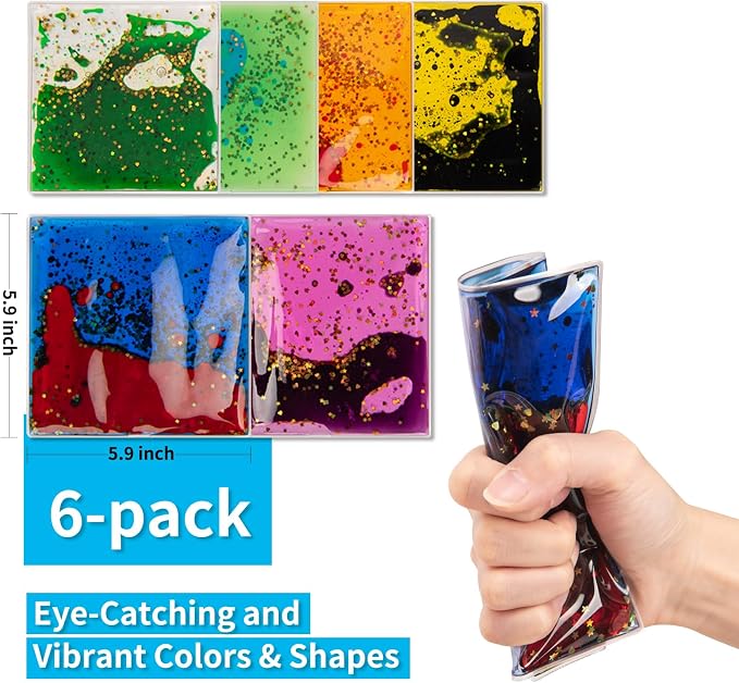Art3d 6”x6” Square Sensory Fidget Liquid Motion Tiles - Image 8