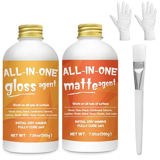 Crafts Sealer Gloss Matte Finish, 200ml+200ml All in One Craft Glue, and Finish by 1DFAUL