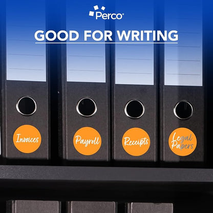 Perco Fluorescent Orange 3-Inch Perforated Circle Dot Sticker Labels — 10 Rolls - Image 6