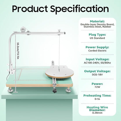 72W Electric Hot Wire Foam Cutter, Tabletop Portable Lightweight Foam Cutting - Image 2