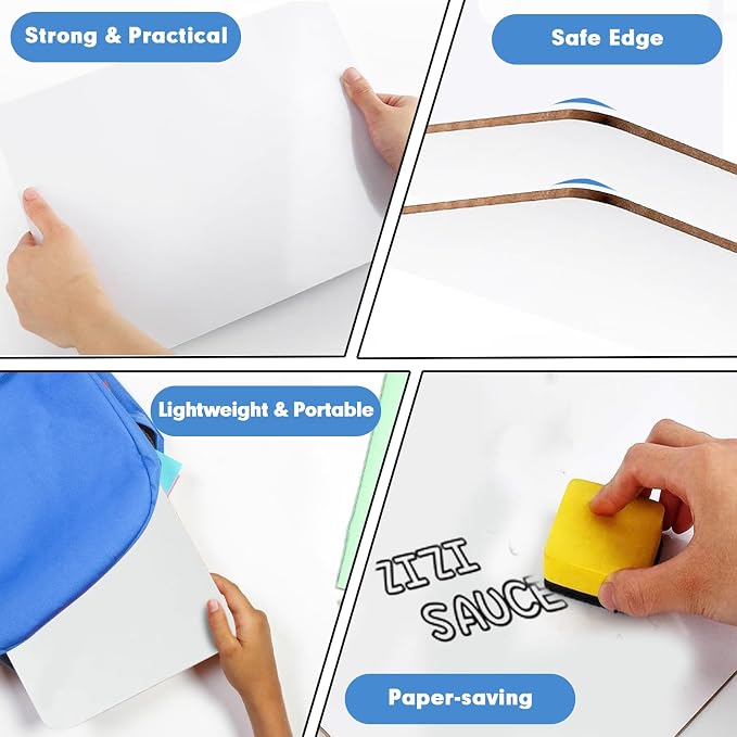 Dry Erase Lapboards, HERKKA 8 Pack Double Sided Small Dry Erase Whiteboards 9 x - Image 5
