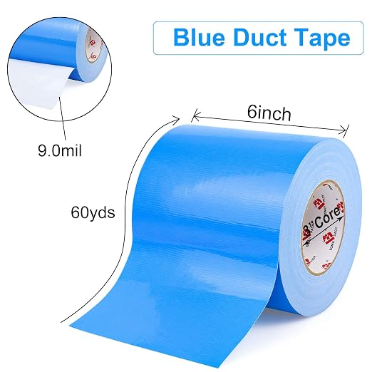 BOMEI PACK 6" Blue Duct Tape, Wider Roll, 6 Inches x 60 Yards, 9 Mil Thick - Image 2