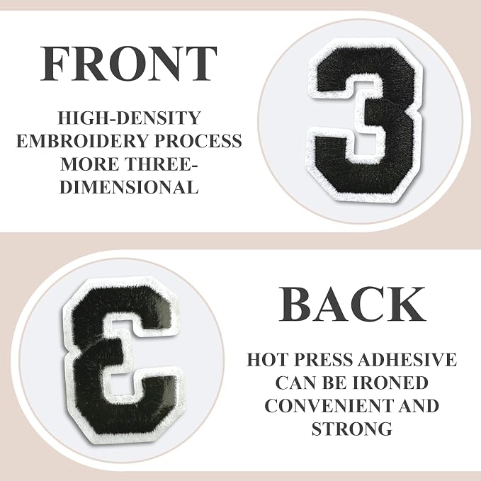 Number Iron On Patches, Numbers 0-9 Embroidery Applique Patch, DIY Decorative - Image 3