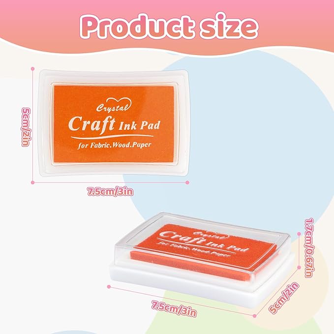 HAFFUZI Washable Stamp Pads for Kids, Ink Pads for Rubber Stamps, 8 Color - Image 3