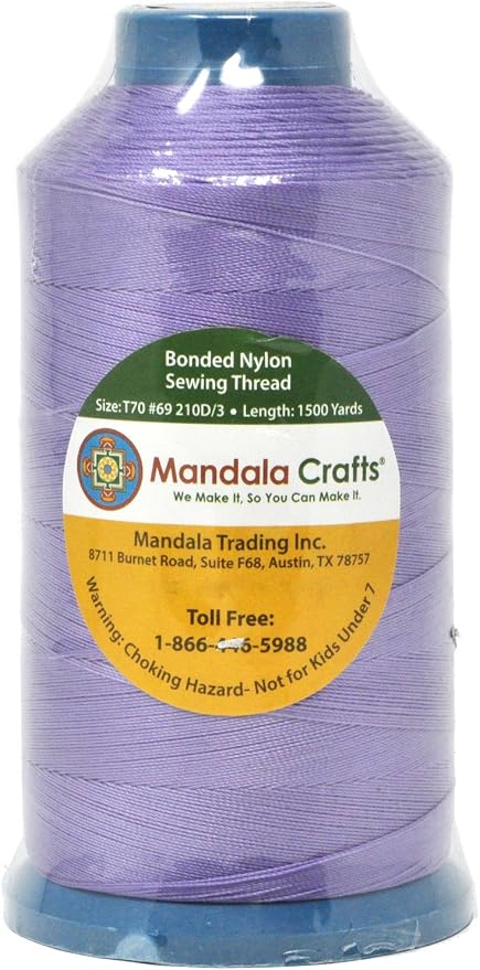 Mandala Crafts Bonded Nylon Thread Lilac Heavy Duty Sewing Threads - Image 2