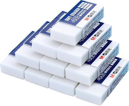M&G 30 Pack Large Erasers Pencil Erasers, 4B White Rubber Eraser Rectangular by MG