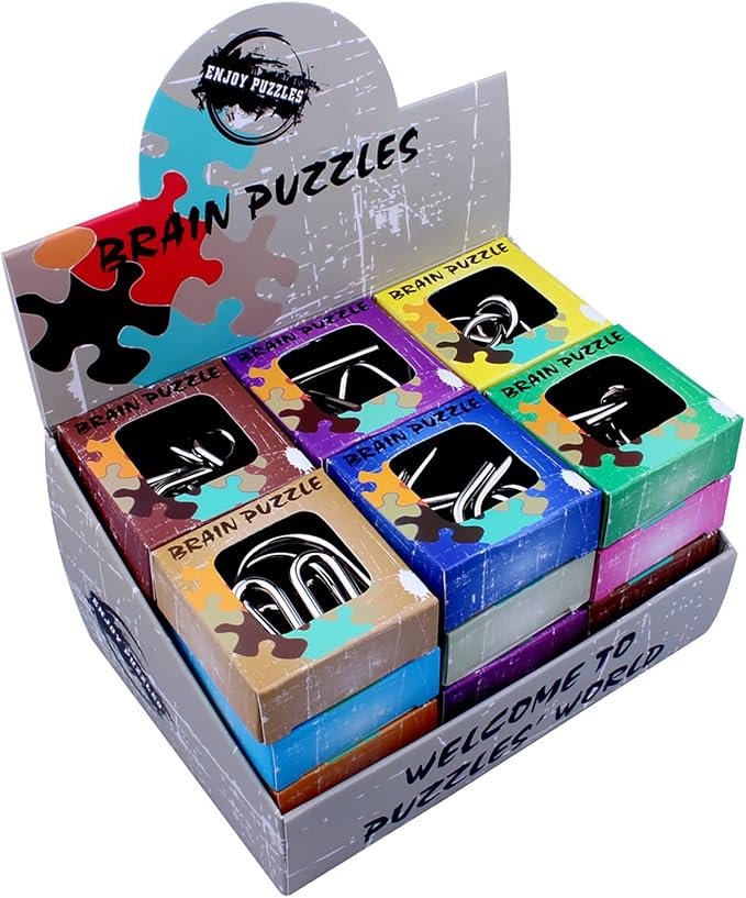 AHYUAN 24 Pack Metal Puzzles Brain Teaser IQ Wire Metal Puzzles - Image 2