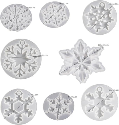 8 Pack Pendant Molds Snowflake Resin Mold - Image 2