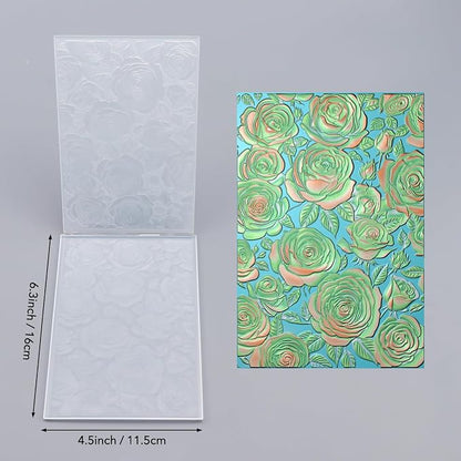 BAOFALI 3D Embossing Folder for Card Making, Floral Pattern Clear Plastic - Image 2