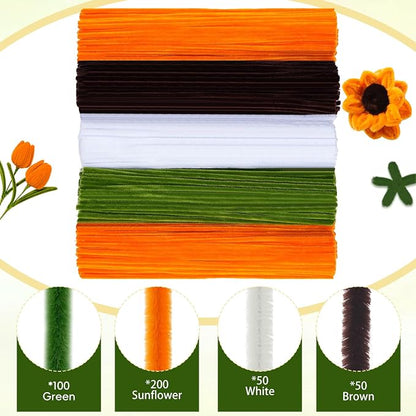 400 Pieces Craft Pipe Cleaners Bulk, Floral Stems - Image 6