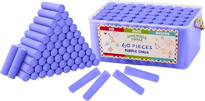 Kid Made Modern 60 Count Pack of Sidewalk Chalk – Purple by KidMadeModern