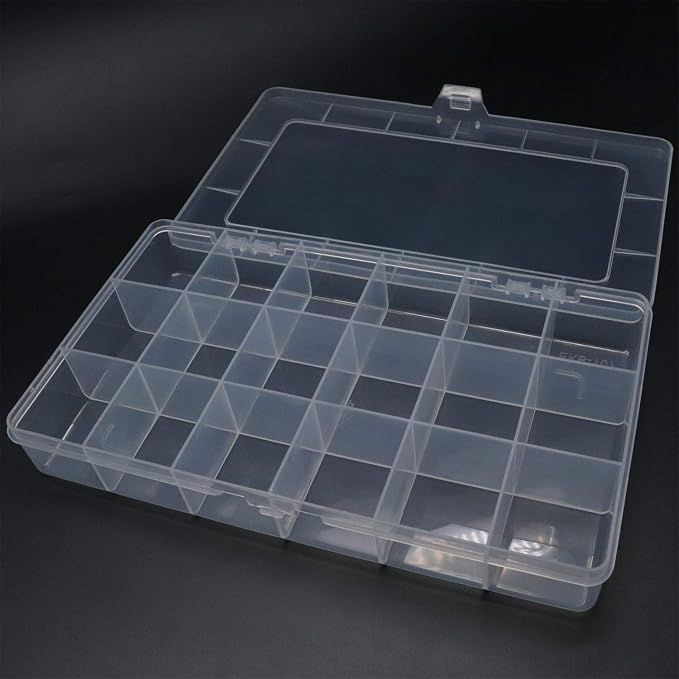 Xiaoyztan Clear Plastic Organizer, 18 Fixed Grids, Jewelry Box Bead Storage - Image 2