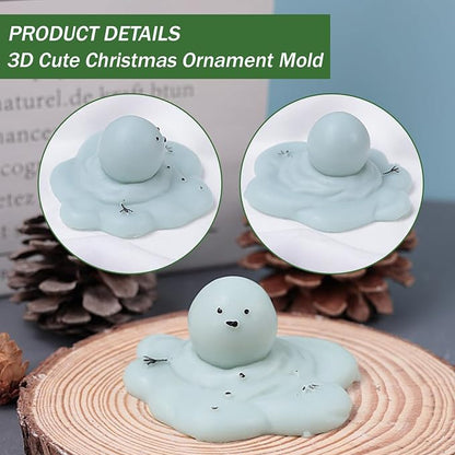Silicone Molds Candle Cute Melting Snowman Resin Candle Molds - Image 4