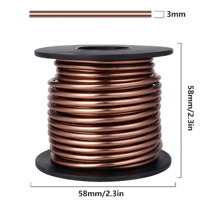 Aluminum Craft Wire, 32.8 Feet 3.0 mm/ 8 Gauge Brown Bendable Soft Metal - Image 2