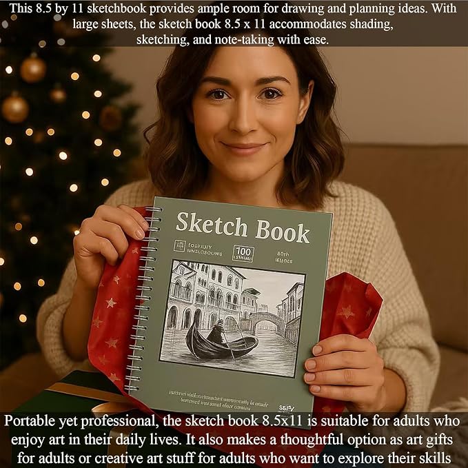 Sketch Book 8.5 x 11, Sketch Pad, 100 Sheets Spiral Sketchbook, Acid Free - Image 7