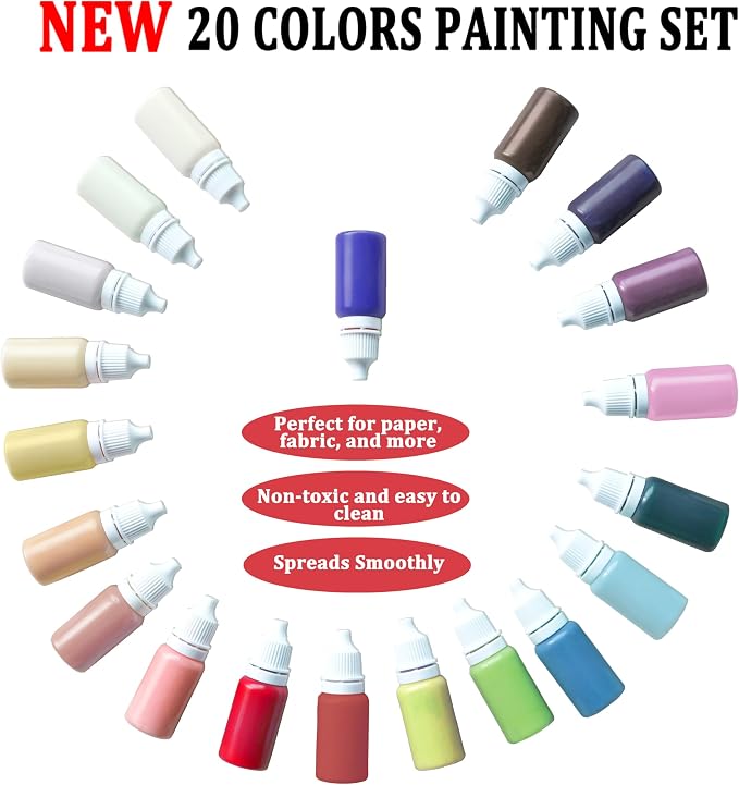 JAJADO 27 Pcs Water Marbling Paint Kit, Water Paint Marbling Ink & Turkish - Image 3