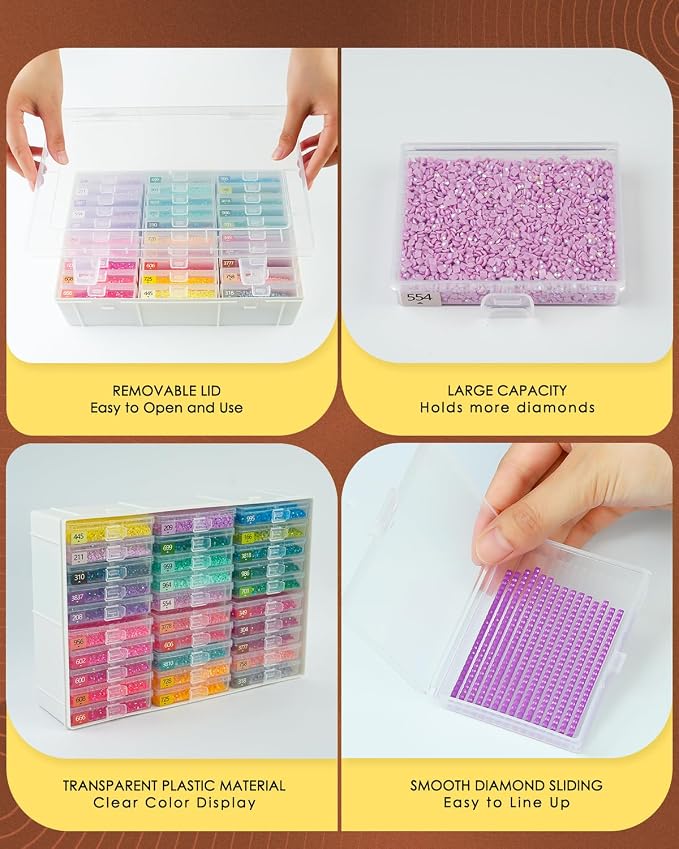 YBUTVY Diamond Art Trays with Lids, Diamond Painting Accessories - Image 5