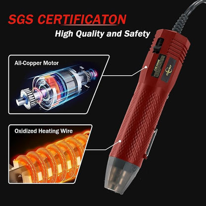 Mini Heat Gun 350W, 2-Temp Settings 392°F & 662°F, Fast Heat Hot Air Gun Tool - Image 3