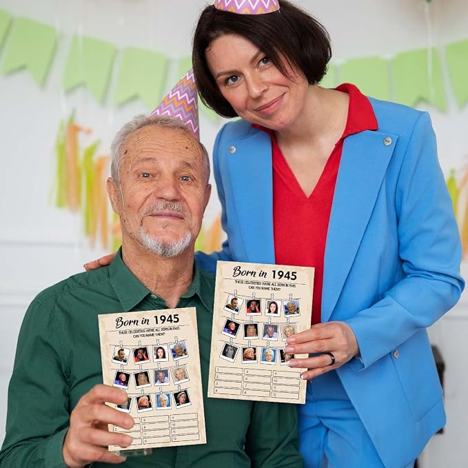 QUPT 80th Birthday Party Games, Born in 1945 Games, Birthday Party Supplies - Image 6