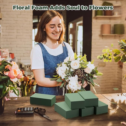 Upgraded 6 Pack Floral Flower Foam Blocks, Wet & Dry Florist Foam Styrofoam - Image 6