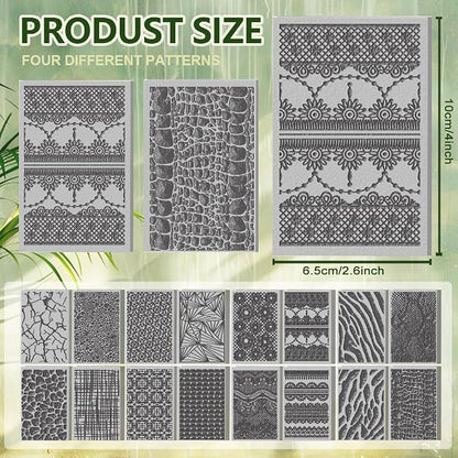 CHGCRAFT 16 Sheets Animal Skin Clay Texture Mat Marble Pattern Polymer Clay - Image 2
