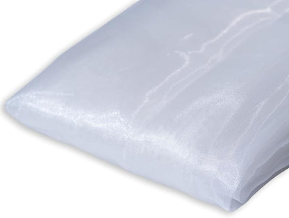 Fynite White Organza Fabric by The Yard | 5 Yard Long | 44" Wide | Bridal Soft - Image 2