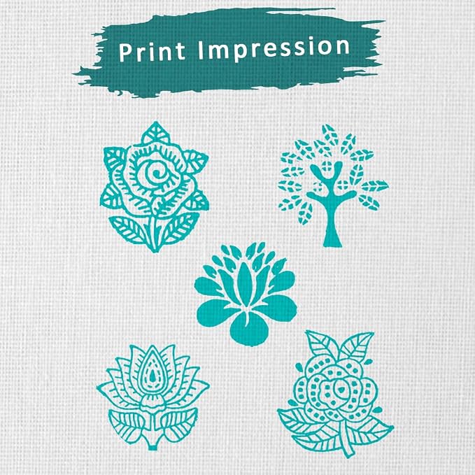 Floral Wood Printing Stamp Block - Image 3