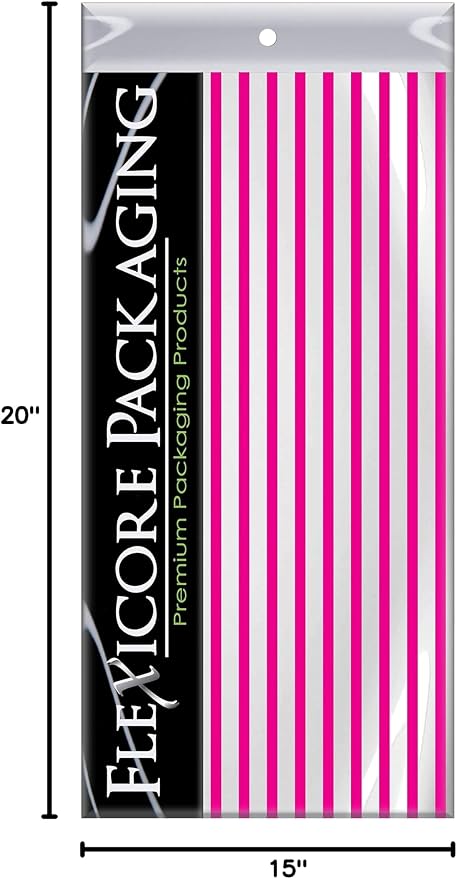 Flexicore Packaging Hot Pink Pin Stripe Print Gift Wrap Tissue Paper Size: 15 - Image 9