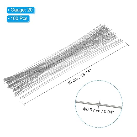 PATIKIL 20 Gauge 16" Floral Stem Wire - Image 2