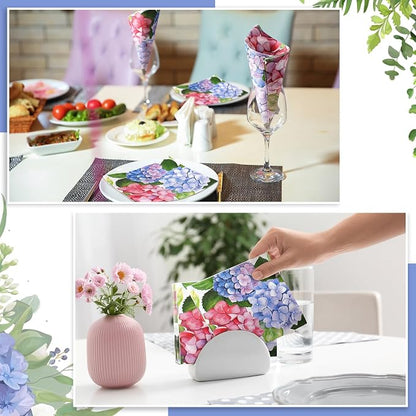 60 Pcs Hydrangea Cocktail Paper Napkins 6.5 x 6.5 Inches Disposable Paper - Image 5