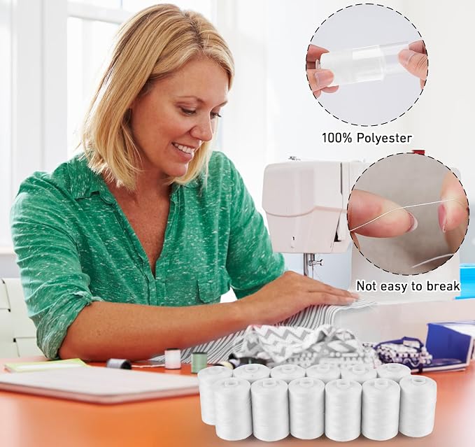 ilauke Thread for Sewing 12 Spools 1000 Yards Each, Polyester All Purpose - Image 4