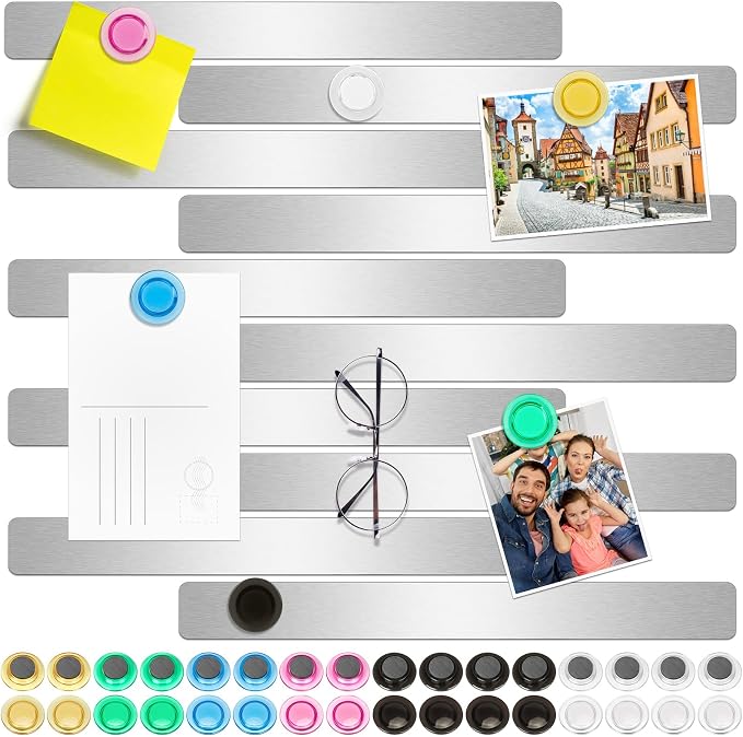 Wukong 10 Pack | 30x3cm Magnetic Stainless Silver Boards Strips, Adhesive by Wukong