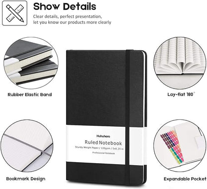 Huhuhero 10 Pack Lined Journal Notebook, 120Gsm College Ruled Thick Paper - Image 2