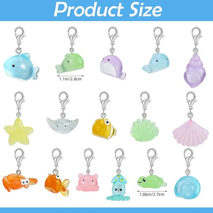 BEEFLYING 16Pcs Marine Animal Stitch Marker Charms - Image 2