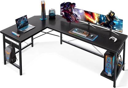 Coleshome 66" L Shaped Gaming Desk, Corner Computer Desk, Sturdy Home Office by Coleshome