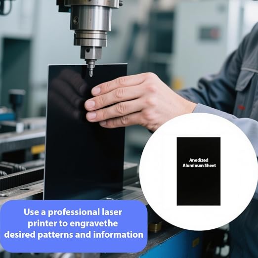 14Pcs Mixed Anodized Aluminum Sheets 5" x 7" x 1/32", 2 of Each: Black - Image 8