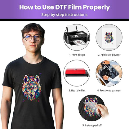 Vintalie DTF Transfer Film – A450 Sheets Premium Matte Double Sided DTF Film - Image 6