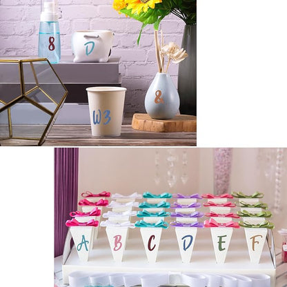 Outus 576 Pieces 8 Sheets Letters Stickers Self Adhesive Vinyl Letter Alphabet - Image 6