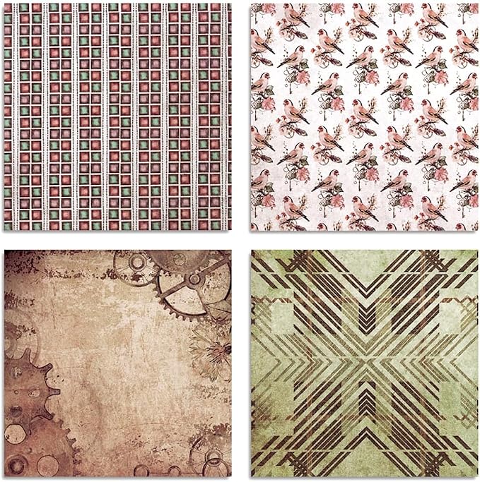 Vintage Steampunk & Bohemian Scrapbook Paper Pad - Image 4