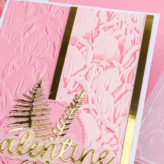 BAOFALI 3D Embossing Folder for Card Making, Leaves Plastic Texture Fades - Image 7